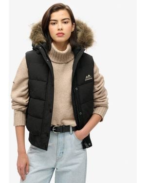 Superdry & Co Everest Faux Fur Gilet - Black