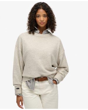 Superdry & Co Slouchy Crew Neck Jumper - Grey