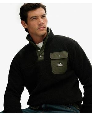 Superdry & Co Fuji Popper Neck Fleece - Black