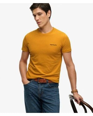 Superdry Essential Company Logo Embroidered T-Shirt - Orange