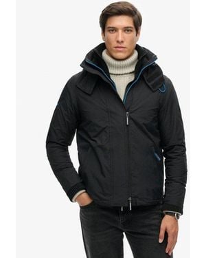 Superdry Pop Zip Arctic Sd-windcheater Met Capuchon - Zwart