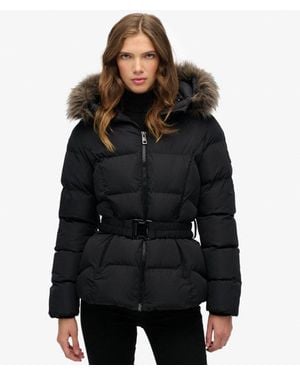 Superdry & Co Fuji Belted Puffer Jacket - Black