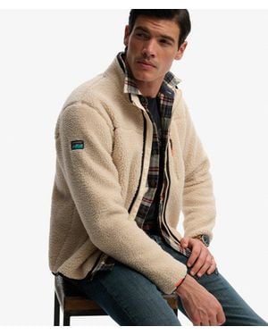 Superdry & Co Outdoor Sherpa Fleece Jacket - Natural