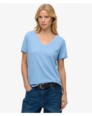 Superdry Studios Slub Embroidered Tee - Blue