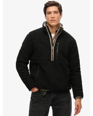 Superdry & Co Outdoor Half Zip Sherpa Fleece - Black