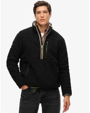 Superdry & Co Outdoor Half Zip Sherpa Fleece - Black