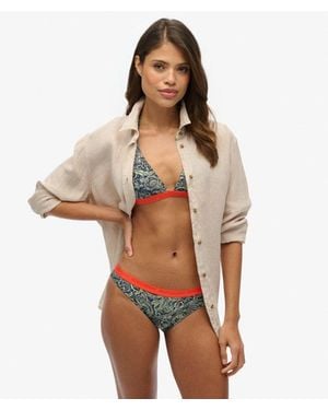 Superdry Triangelbikinitopje Met Print - Bruin
