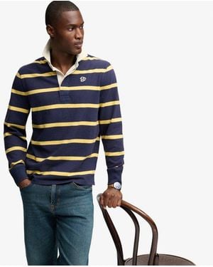 Superdry & Co Athletic Stripe Rugby Top - Blue