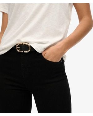 Superdry Jeans Van Biologisch Katoen Met Hoge Taille En Uitlopende Pijpen - Zwart