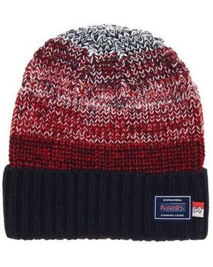 Superdry Stockholm Beanie Tricolor Twist - Red