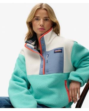 Superdry Color Block Fleece Pullover - Green