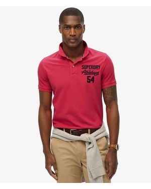 Superdry & Co Applique Classic Fit Polo - Red