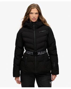 Superdry Luxe Belted Ski Padded Jacket - Black