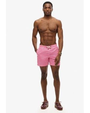 Superdry Printed 15-inch Recycled Swim Shorts - Red