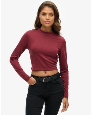 Superdry & Co Long Sleeve Open Back Top - Red