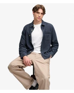 Superdry & Co Twill Tweed Jersey Shirt - Blue