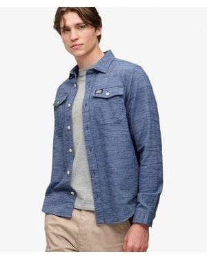 Superdry Herringbone Workwear Shirt - Blue
