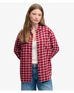 Superdry & Co Check Flannel Boyfriend Shirt - Red