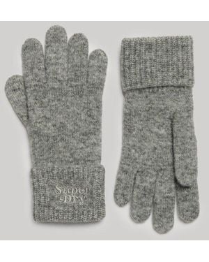 Superdry & Co Knitted Ribbed Gloves - Grey