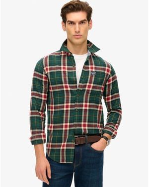 Superdry & Co Classic Checked Long Sleeve Cotton Lumberjack Shirt - Green