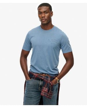 Superdry Athletic Embossed Relaxed T-Shirt - Blue