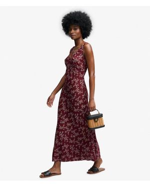 Superdry Geprinte Maxi-jurk Met Sweetheart Halslijn - Rood