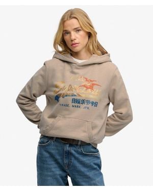 Superdry & Co Tokyo Vintage Logo Relaxed Hoodie - Grey