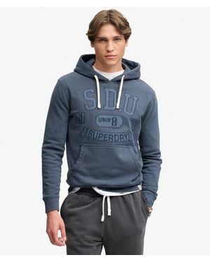 Superdry & Co Tonal Applique Hoodie - Blue