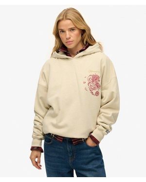 Superdry & Co Tokyo Narrative Oversized Hoodie - Natural