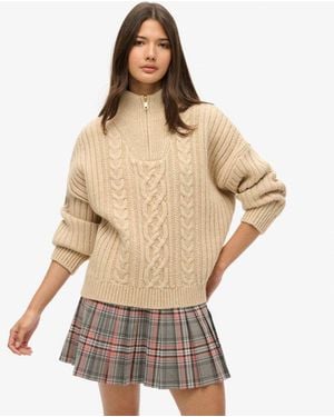 Superdry Vintage Pleated Mini Skirt Multiple Colours / Vintage Pink Check - Size: 12 - Multicolour