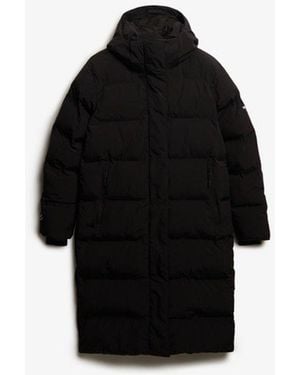 Superdry & Co Hooded Long Puffer Jacket - Black