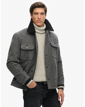 Superdry & Co The Merchant Store- Wool Chore Jacket - Grey