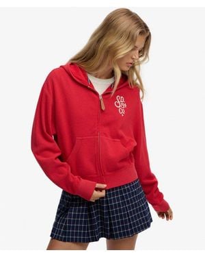 Superdry Heritage Hamptons Zip Up Hoodie - Red