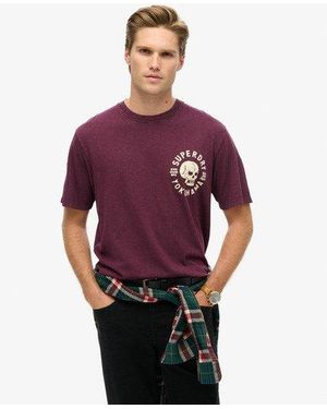 Superdry Biker Graphic Loose T-shirt - Purple