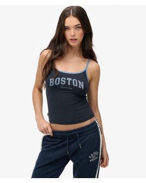 Superdry Athletic Essentials Branded Cami Top - Black