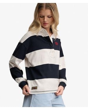 Superdry Heritage Stripe Rugby Top - Blue