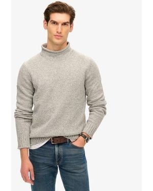 Superdry 90S Roll Neck Sweater - Gray