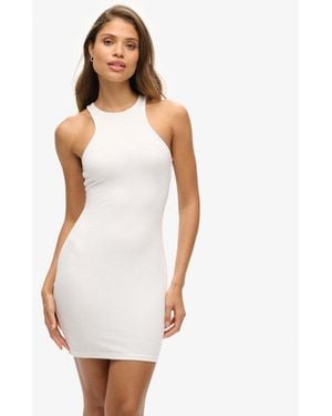 Superdry & Co Jersey Racer Mini Dress - White
