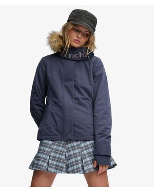 Superdry Bench X & Co Bench Faux Fur Hooded Windcheater Jacket - Blue