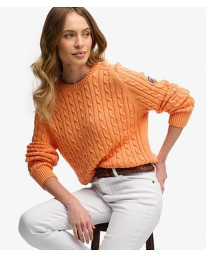 Superdry Slouchy Kabeltrui - Oranje