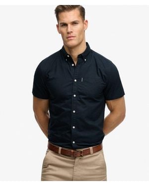 Superdry Essentials Oxford Short Sleeve Shirt - Blue