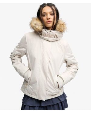 Superdry Bench X & Co Bench Faux Fur Hooded Windcheater Jacket - Natural