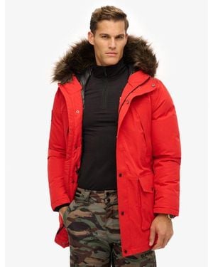Superdry & Co Everest Down Snow Parka Coat - Red