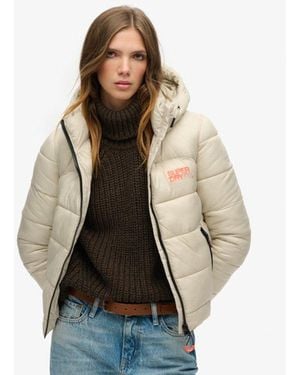 Superdry & Co Sports Puffer Bomber Jacket - Natural