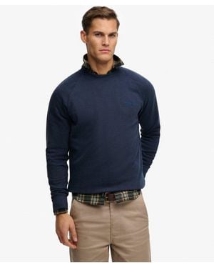 Superdry Homme Sweatshirt Ras-Du-Cou Essential Logo Raglan Taille - Bleu