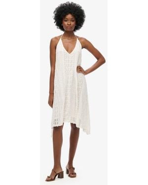 Superdry & Co All Lace Sleeveless Midi Dress - White