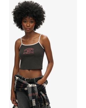 Superdry & Co Athletic Essentials Crop Cami Top - Black