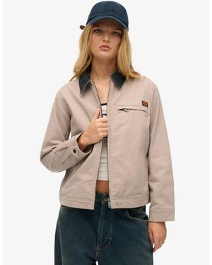 Superdry & Co Cord Collar Barn Jacket - Natural