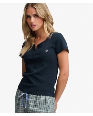 Superdry & Co Athletic Essentials Button Down T-shirt - Blue