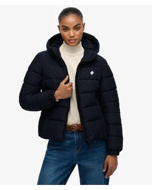 Superdry & Co Hooded Spirit Sports Puffer Jacket - Blue